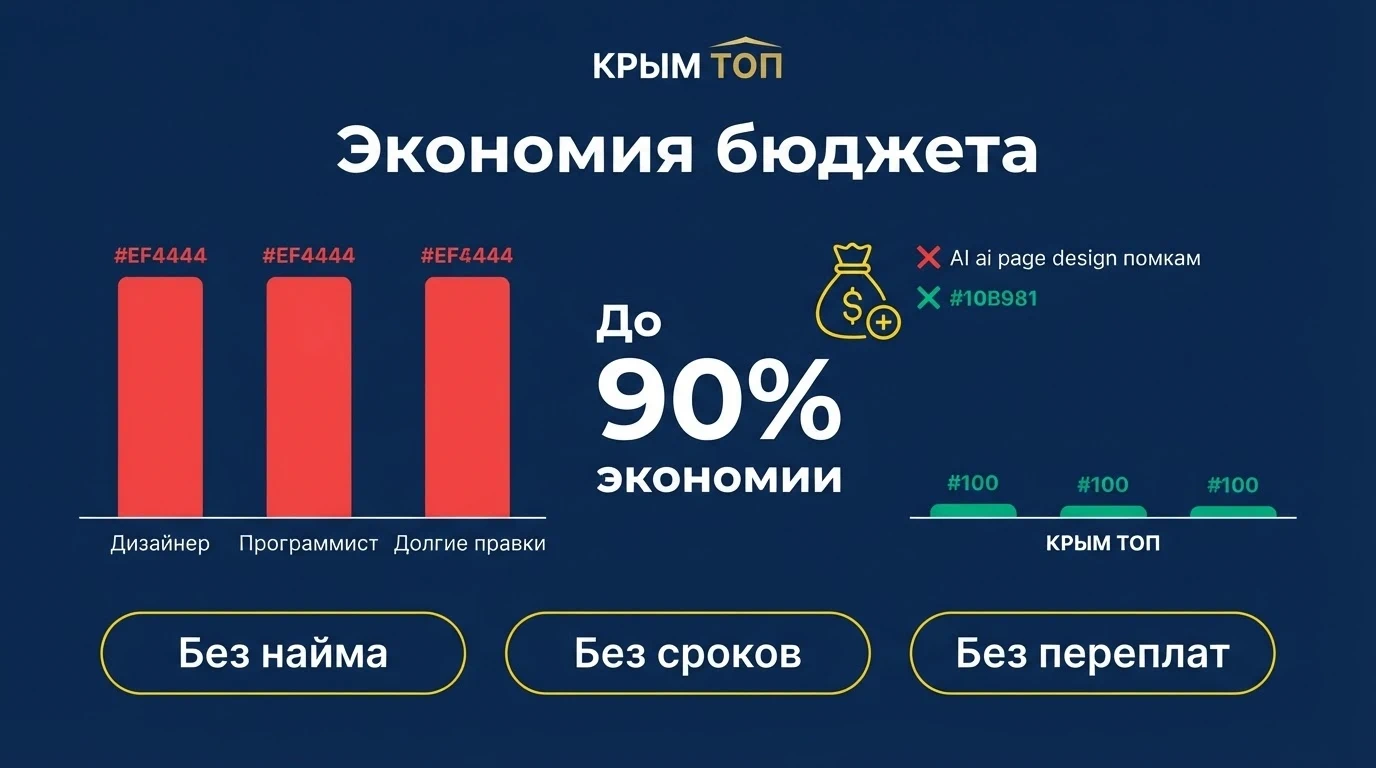 Разработка дизайна страниц с установкой на сайт, создание под ключ Крым Топ